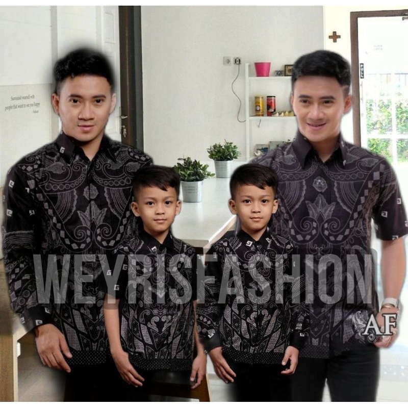 TERBARU Couple Sweet | Kids Batik Couple Baju Kemeja Hem Couple Ayah dan Anak Laki-laki