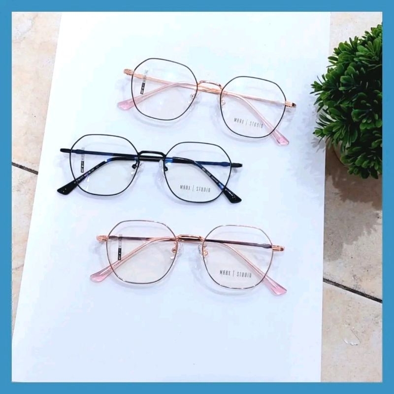 Frame Prisma Metal 177 Kacamata Minus Kacamata Photocromic Kacamata Blueray