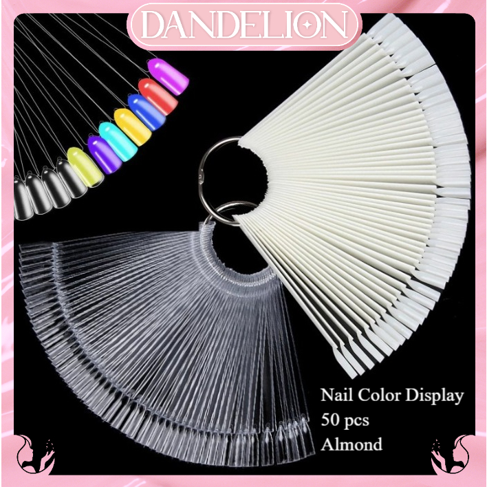 DND Nail Color Display 50pcs Display Warna Cat kuku bentuk Almond Color Ring Chart