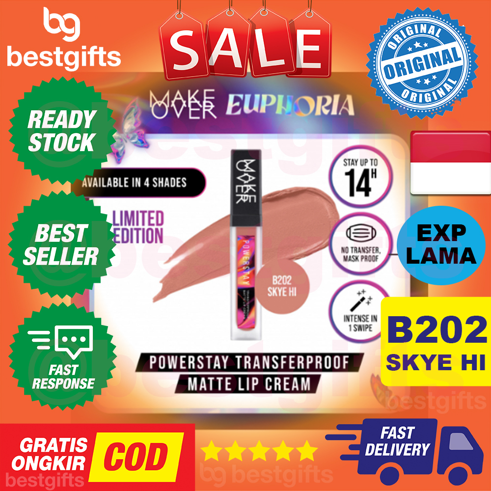 MAKE OVER MAKEOVER EUROPHIA POWERSTAY TRANSFERPROOF MATTE LIP CREAM B102 - VIBE