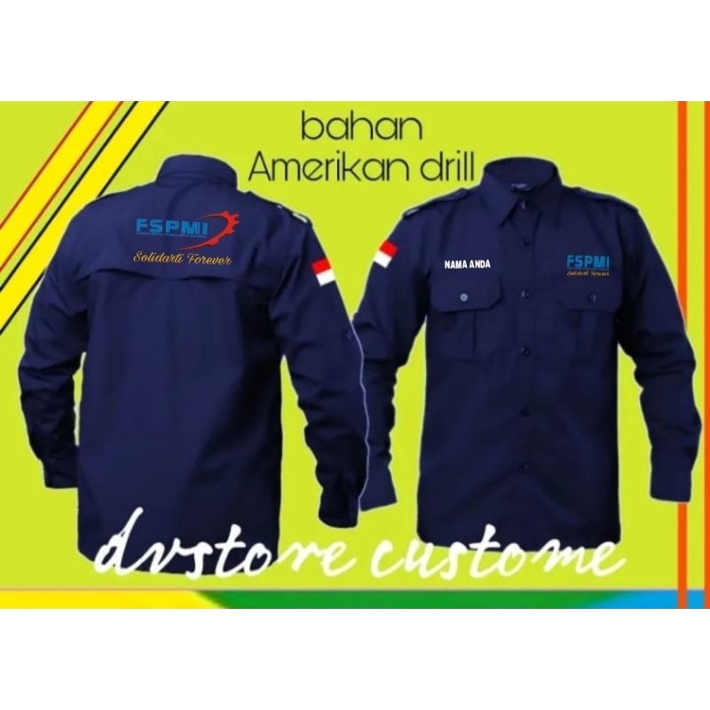 kemeja pdl FSPI kastem sesuai keinginan anda//kemeja fspmi//kemeja serikat pekerja//kemeja serikat b