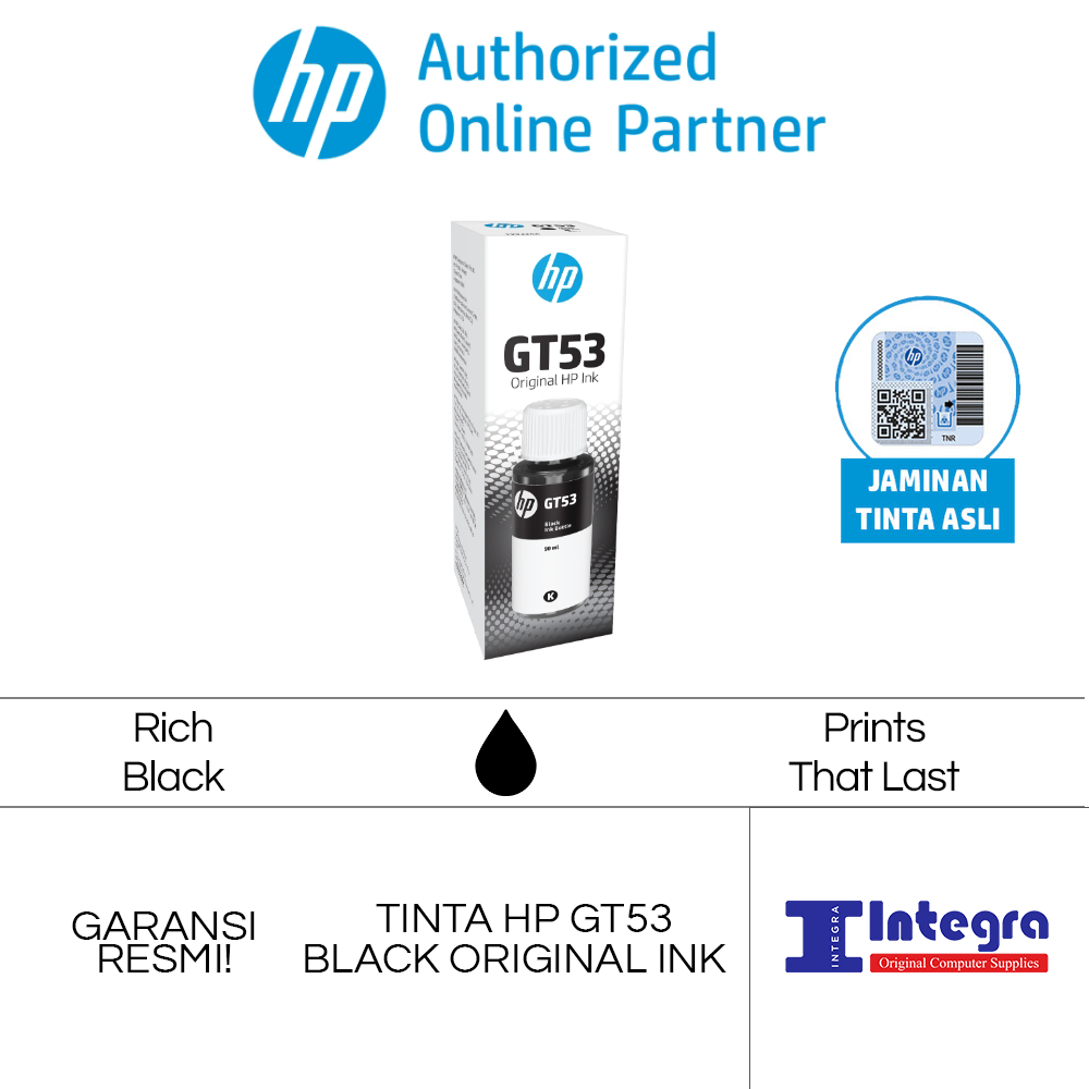 Tinta HP GT 53 | GT53 Black Original Ink Bottle HP Ink tank 115 315 415 Smart Tank 210 500 515 520 580 615 670 720 750