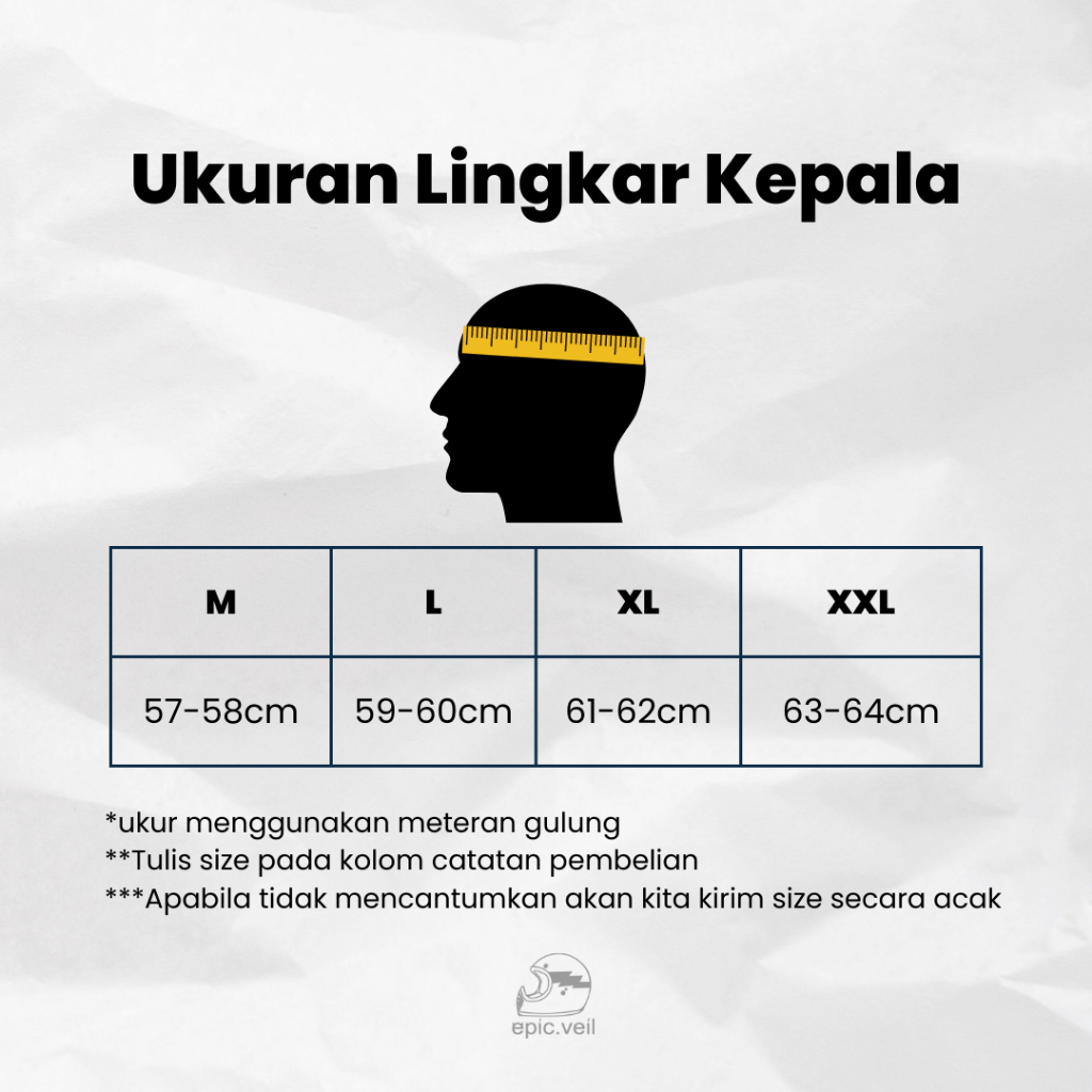 EPIC VEIL Helm Half Face Black / Hitam Glossy List Crome SNI Model Retro