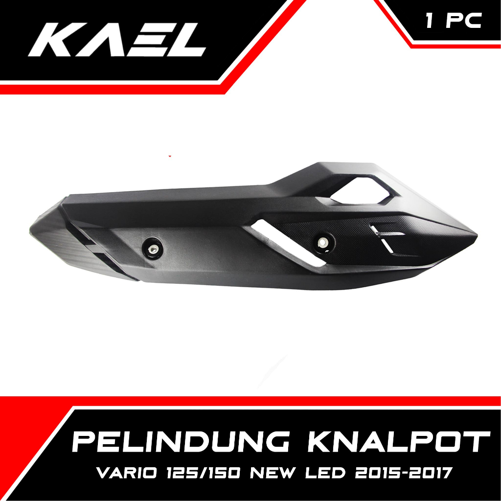 Cover Knalpot Honda Vario 125-150 New LED eSP 2015-2017 Hitam Polos Tutup-Tameng-Pelindung Kenalpot-Muffler-Exhaust