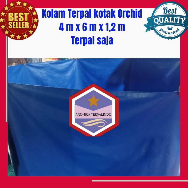 kolam terpal kotak 4x6x1,2 terpal saja