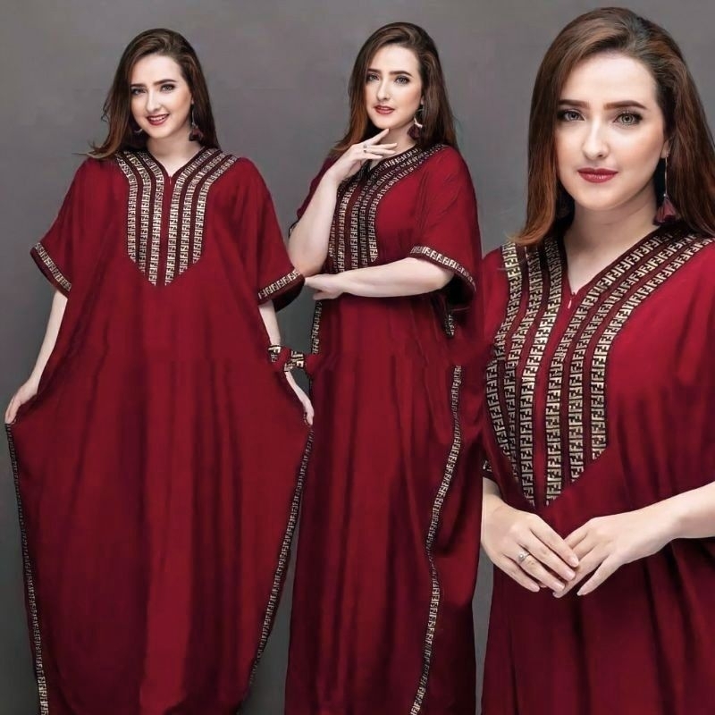 Daster Arab Model Kaftan  Big Size | Daster Renda Ld 150cm Lowo | Rayon Super Premium
