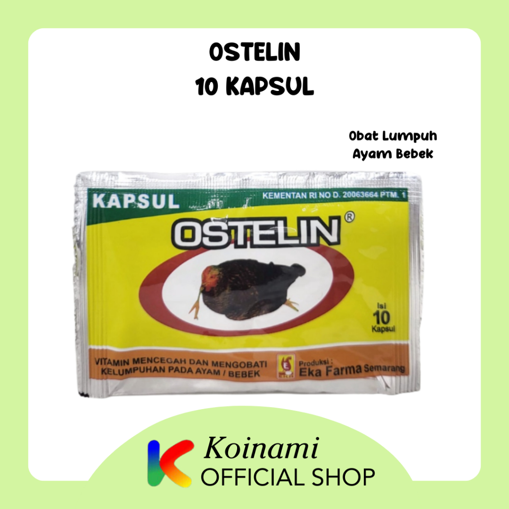 OSTELIN 10 KAPSUL obat lumpuh ayam bebek / Eka Farma