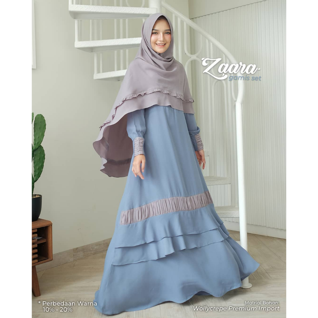 ZAARA MAYRA KHINKA Set Khimar by Dienna Gamis Premium - KODE WOLLYCREPE  TORRY BRUCH SETSYARI