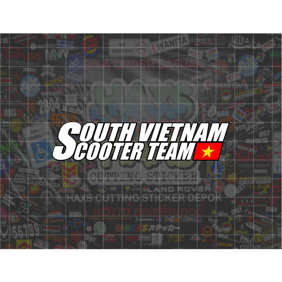 Cutting Sticker South Vietnam Scooter Team Ukuran 9 x 2 Cm