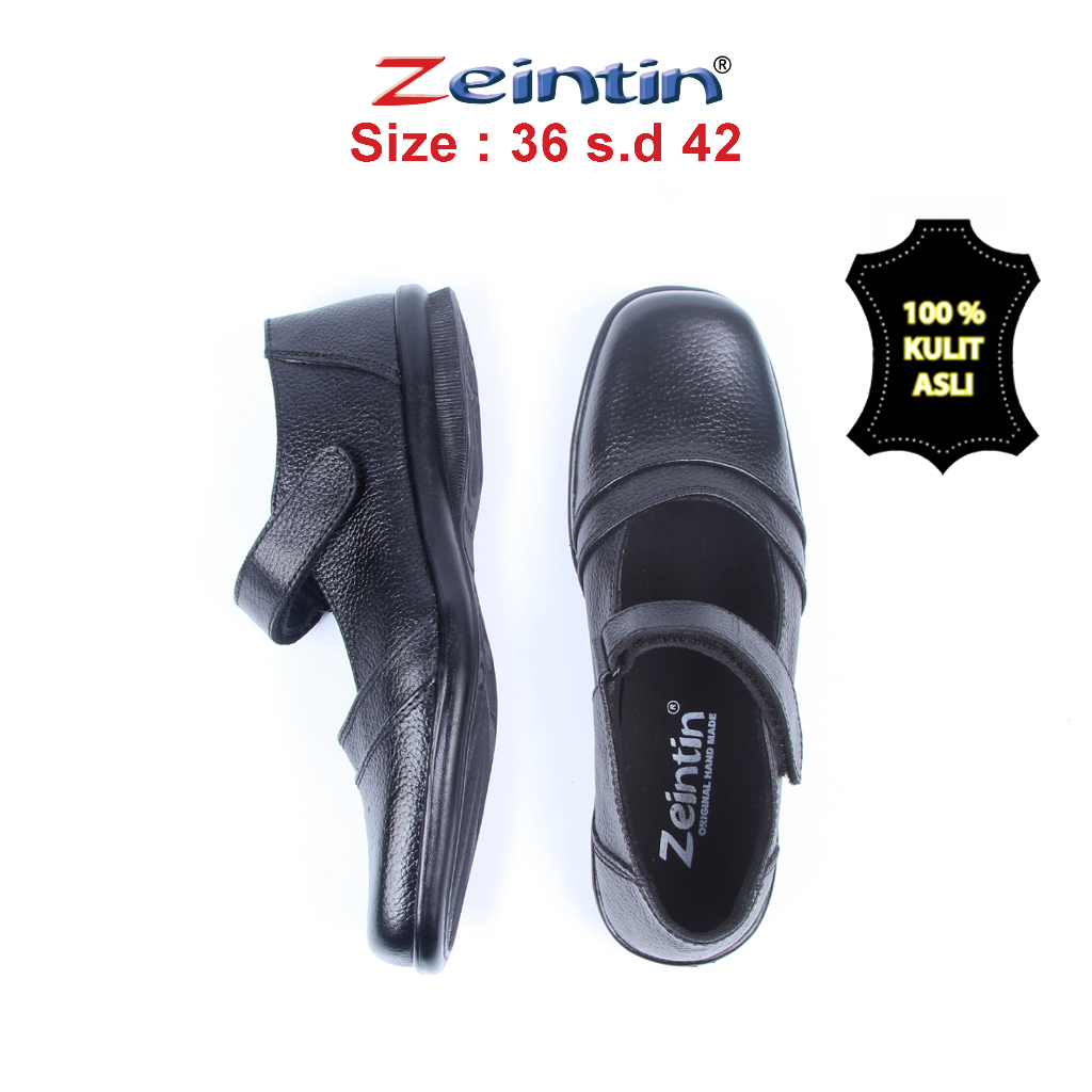 Zeintin - Sepatu Flat Shoes Wanita Zeintin BJ Hitam Kulit Sepatu Fantofel Wanita Hitam Women Shoes