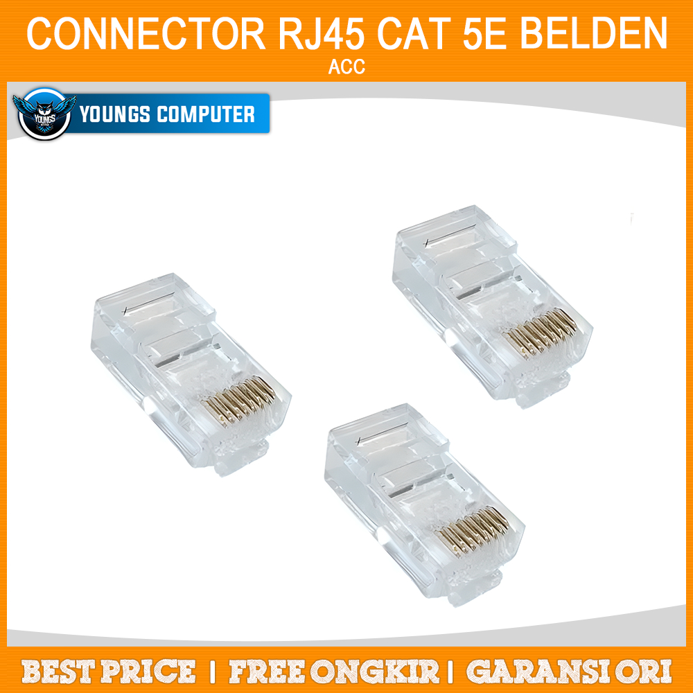 Connector RJ45 Cat 5e BELDEN ORIGINAL (Eceran 1 pcs) Konektor RJ-45 Cat5 Cat 5