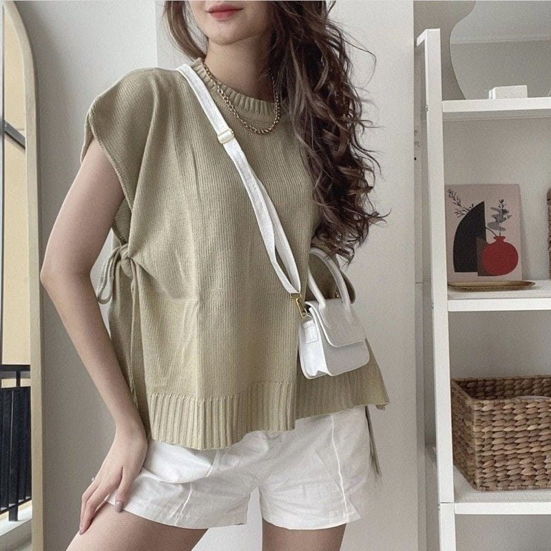 Rompi Vest Andin / Rompi Rajut Tali /Rompi Wanita / Rompi Allsize / Vest Rompi Rajut Tali / Outer Wa