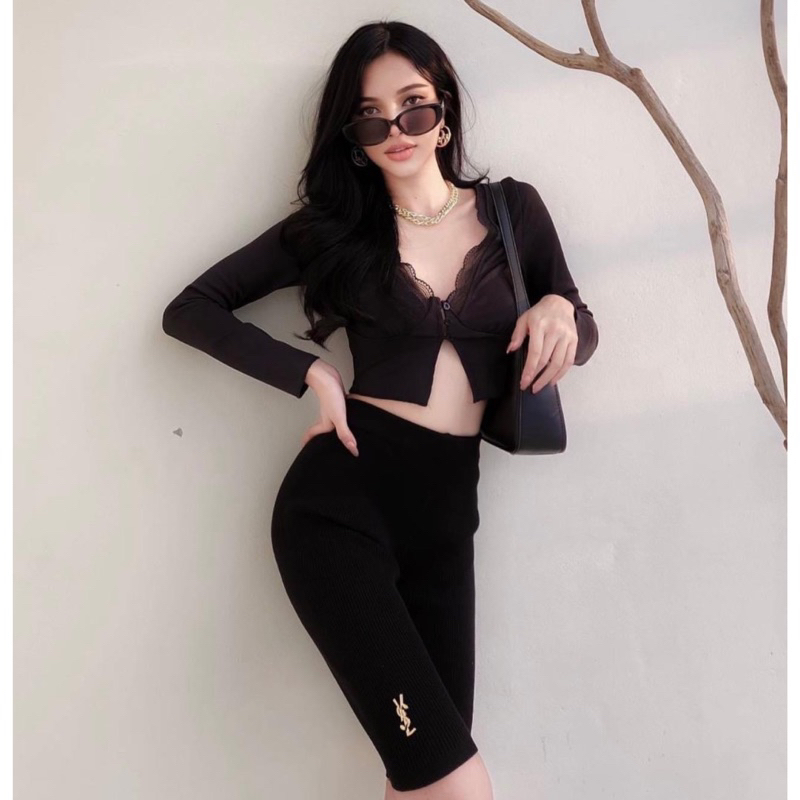 CESA - P013 (BIKER PANTS). CELANA BIKER KNIT RAJUT IMPORT BANGKOK BKK COTTON CANDY BRAND