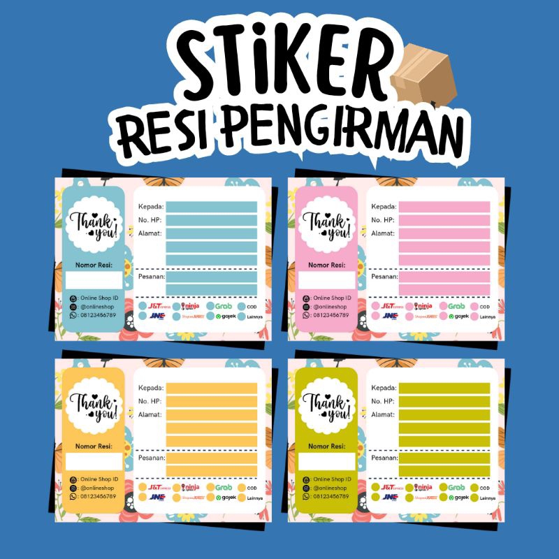 

(24pcs) CUSTOM STICKER LABEL RESI PENGIRIMAN