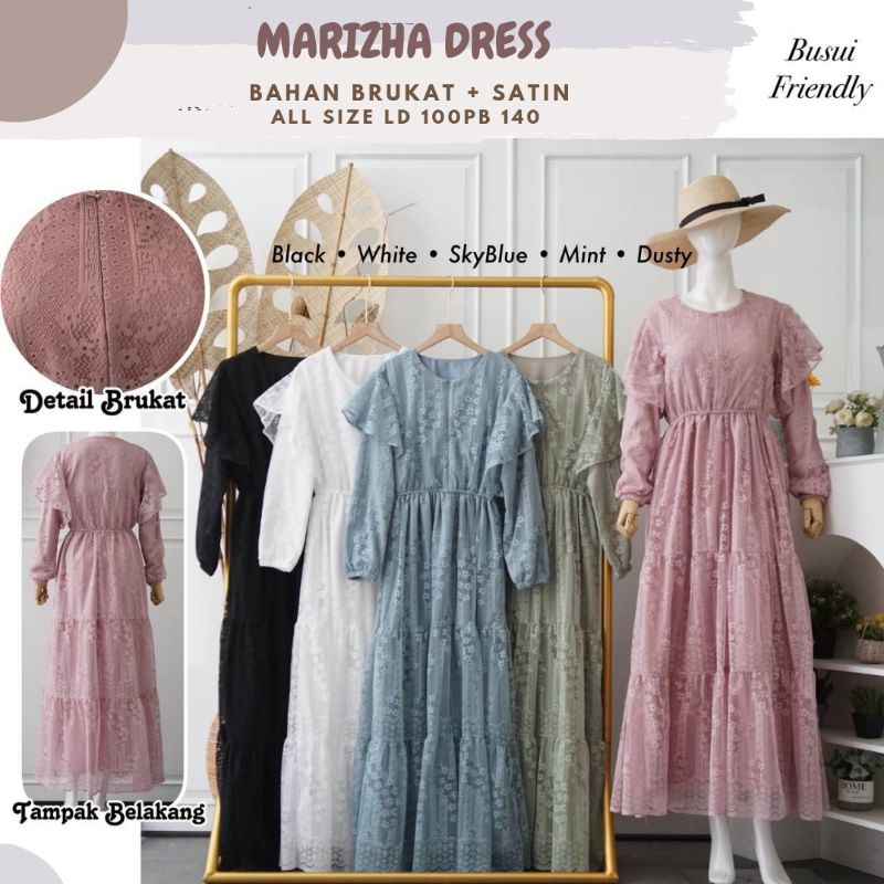 MARIZHA BRUKAT DRESS/DRSS BRUKAT ld 100/DRESS MATERNITY/GAMIS BRUKAT/GAMIS KONDANGAN