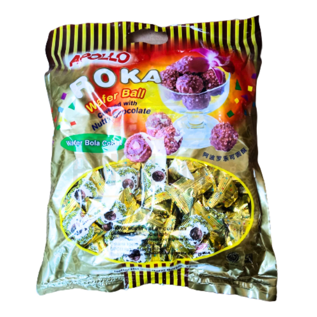 Apollo Roka Coklat isi 70 Pcs 420gr Chocolate Wafer Ball