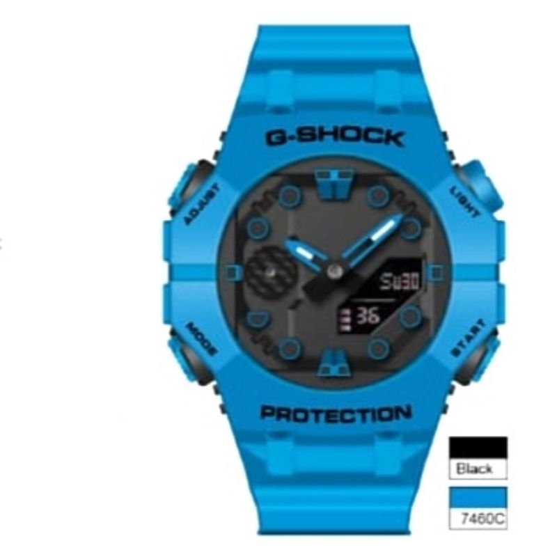 NEW GA-001B JAM TANGAN GSHOCK CASIO WATER RESISTANCE KUARSA RUBBER DUALTIME