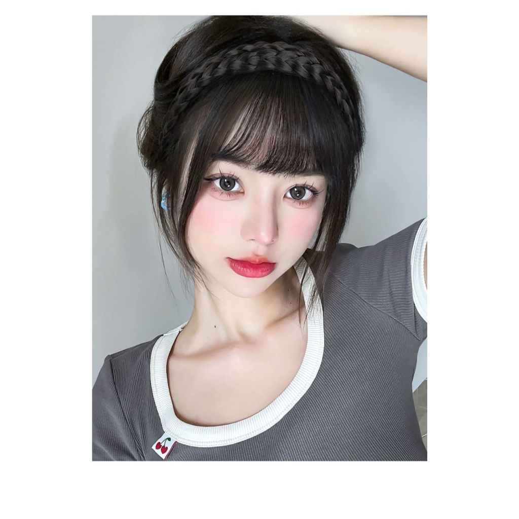 AC092 Bando WIG Palsu Berupa Poni Sintetis Premium Extention Model Korea