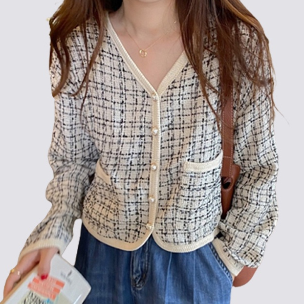 XIAOZHAINV Jaket Wanita Crop Top Terbaru Lengan Panjang Korean Style