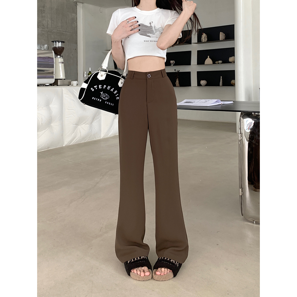 Korean Style Celana Flare Stretch celana Wanita Highwaist Jens Hitam and Brown/celana kulot wanita korea