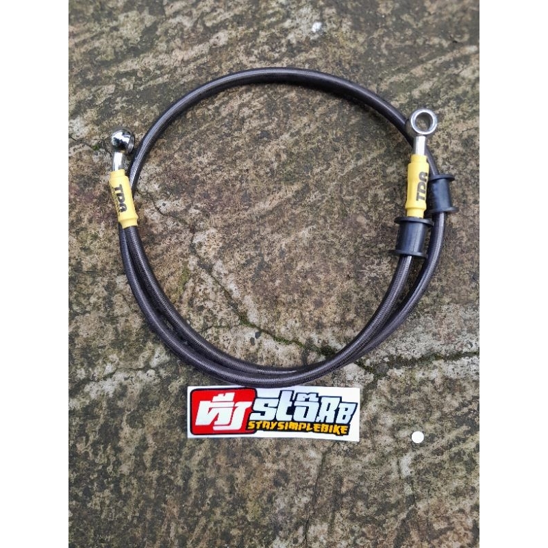 SELANG REM TDR BLACK KARBON / SELANG CAKRAM UNIVERSAL 90cm/45cm belakang selang rem tdr