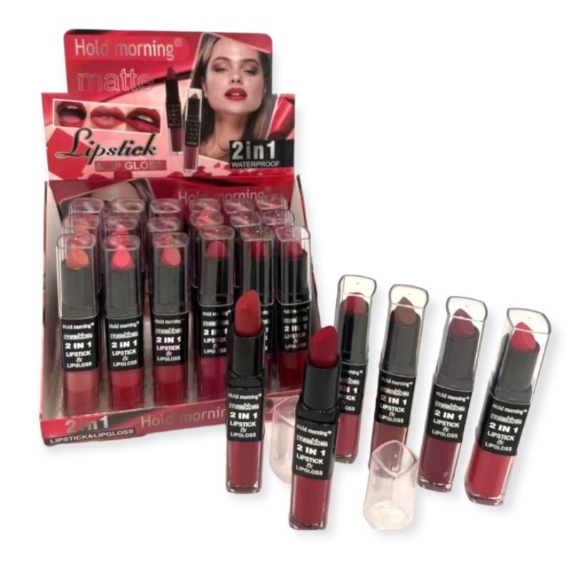 [Per Batang] Lipstick Lipcream Hold Morning 2in1 Waterproof Red HL5339