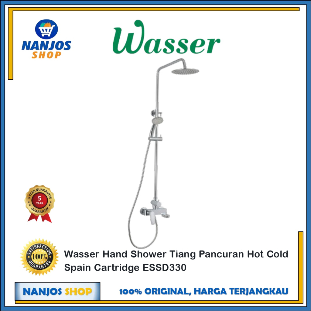 Wasser Hand Shower Tiang Lever Spain Cartridge / ABS Hand Shower Mandi / Wall Shower Panas Dingin Hand Set ESSD330  Garansi Resmi 5 Tahun