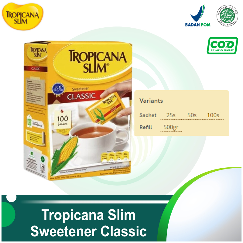

Tropicana Slim Sweetener Classic - Bebas Gula dan Rendah Kalori