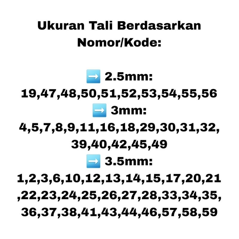 Tali Prusik 2.5mm 3mm 3.5mm Tali Paracord Gelang Kalung Tenda Gunung Outdoor Bag Charm Strap Bag