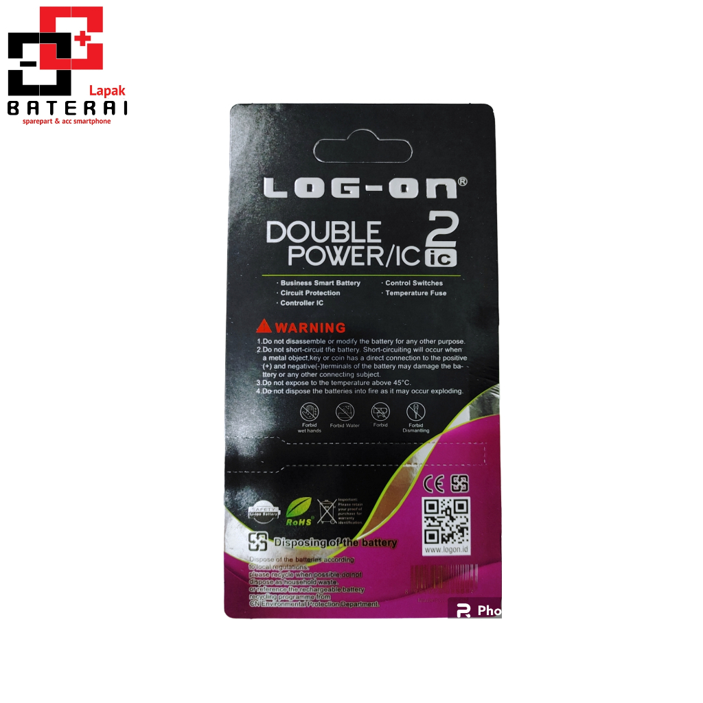 LOG - ON Baterai Oppo F5 / F5 PLUS / F5 Youth / F3 BLP631 Double IC Protection Battery Batre