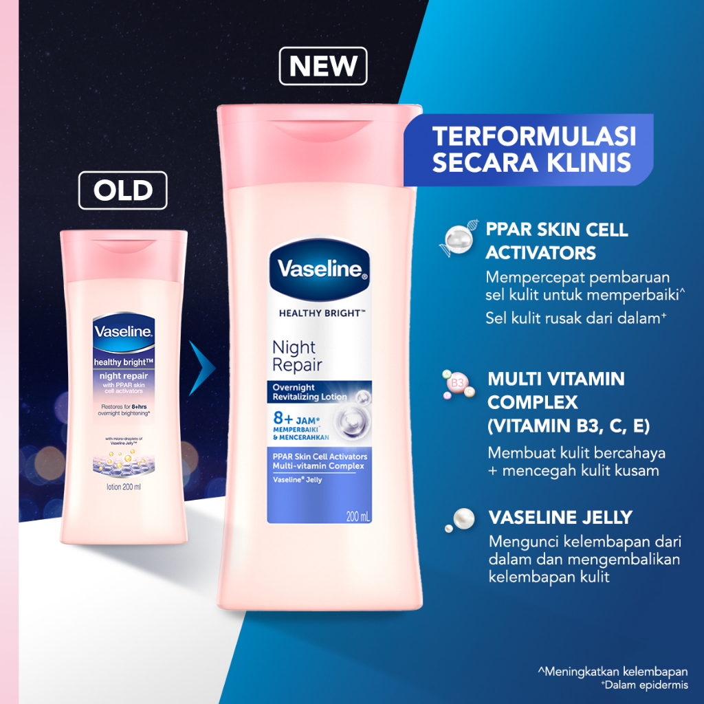 Vaseline Lotion Healthy Bright Night Repair 200ml Twinpack