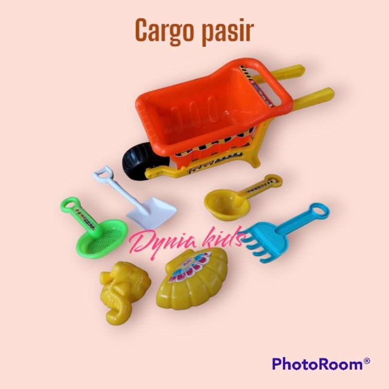 Mainan anak GEROBAK DORONG PASIR sekrop cetakan SNI murah bermain edukasi anak termurah cargo pasir 
