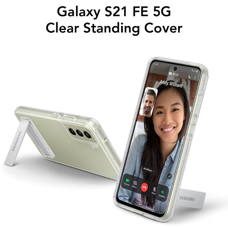 Samsung Galaxy S21 FE Original Clear Standing Cover Case Casing S21FE Kesing