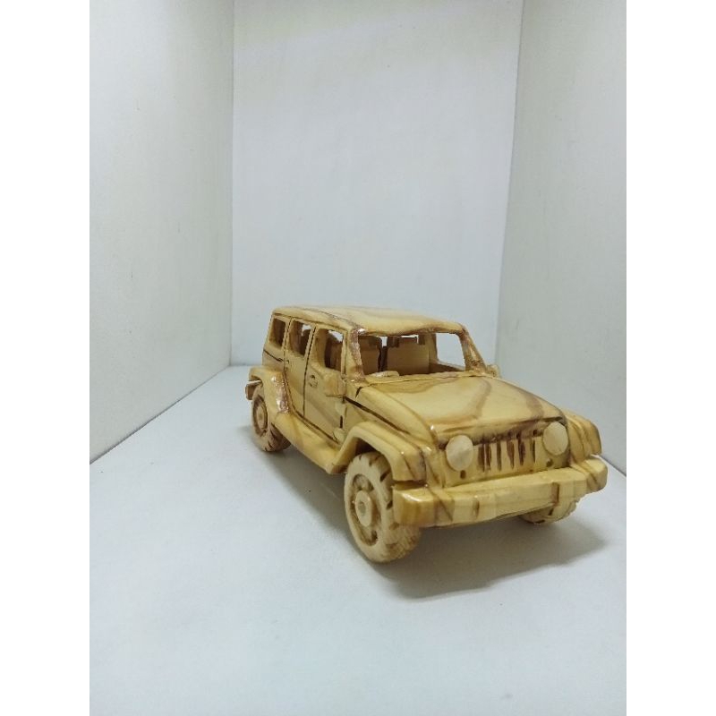 Miniatur Kayu Mobil Jeep Wrangler Rubicon