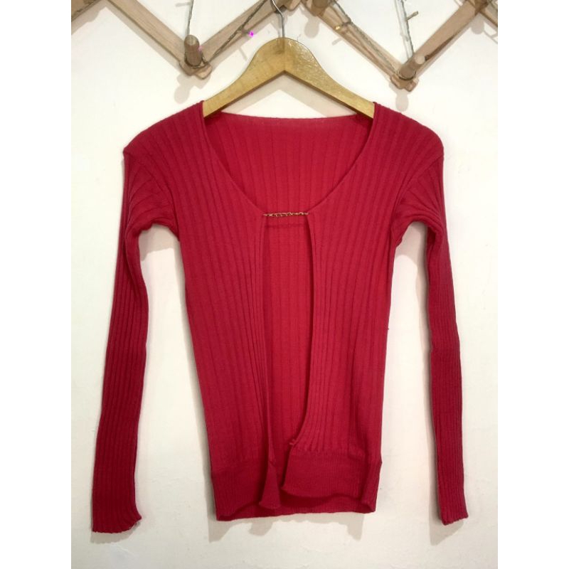 Cardigan rajut rantai/Eloise ribbed cardigan