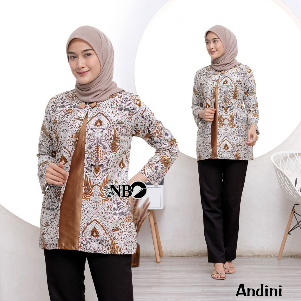 Baju Batik Wanita Modern Atasan Blouse Batik Kerja Kantor Wanita Seragam Batik M L XL XXL