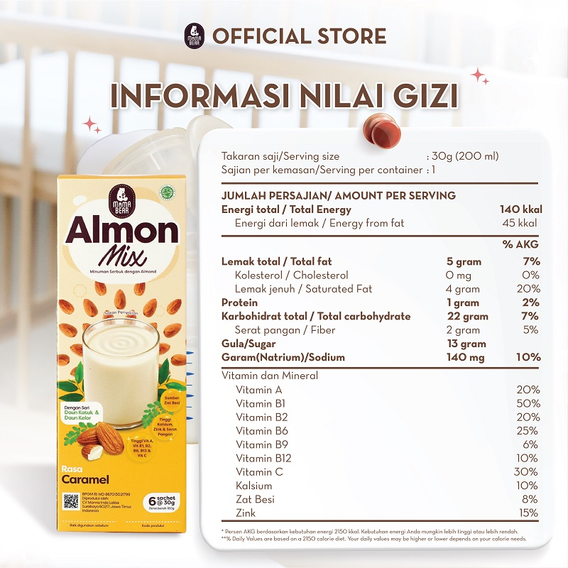 MamaBear Almon Mix Daun Katuk dan Daun Kelor Pelancar ASI Booster