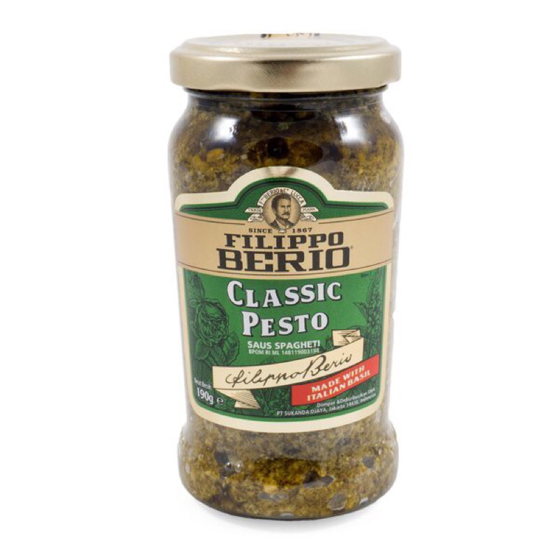 

FILIPPO BERIO Classic Pesto Spaghetti Sauce 190gr - FILIPPO BERIO Saus Spaghetti Klasik Pesto