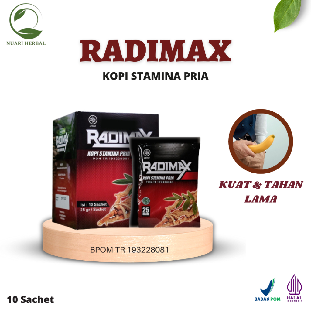 Kopi  Penambah Stamina Pria Kopi Radimax Original 1 Box Isi 10 Sachet