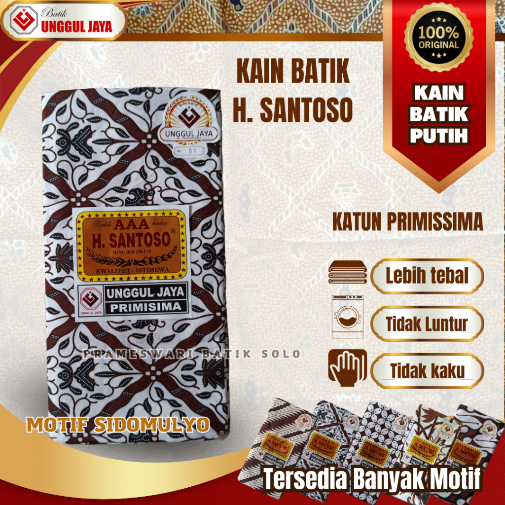 ( Bisa pilih Motif ) Kain Batik Jarik Putihan Solo Motif Sidomulyo Sido Mulyo Jarit Seserahan Nikaha