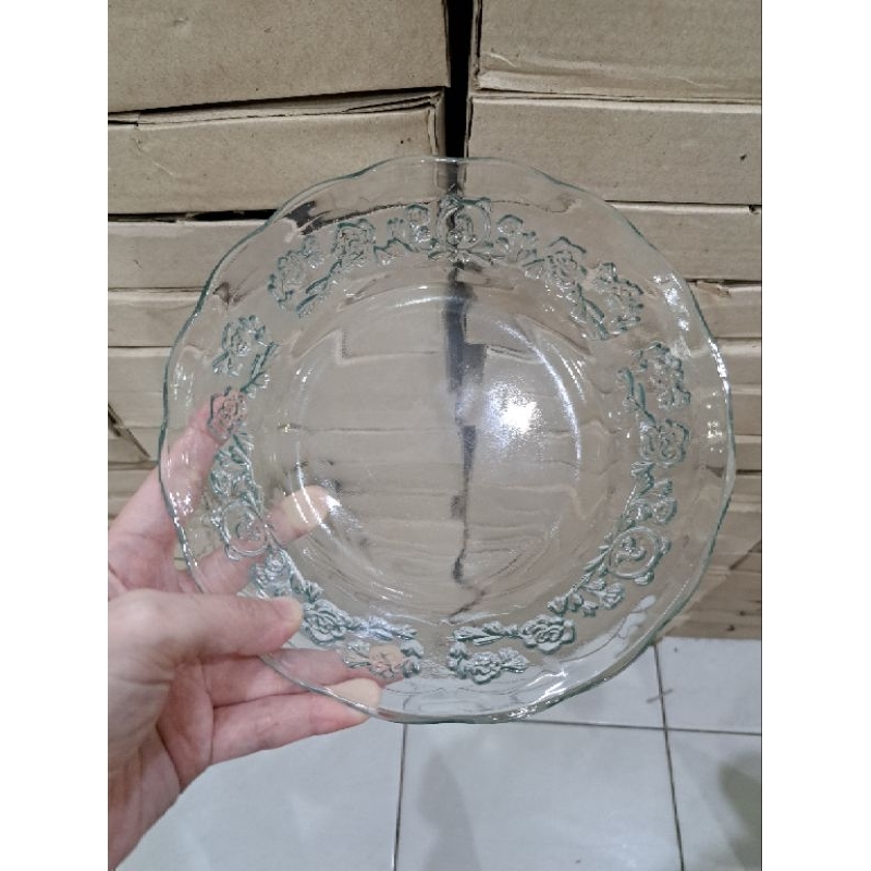 Mangkok Saji Kaca Bening / Mangkok Sayur / Mangkok Bakso Diameter 20 cm