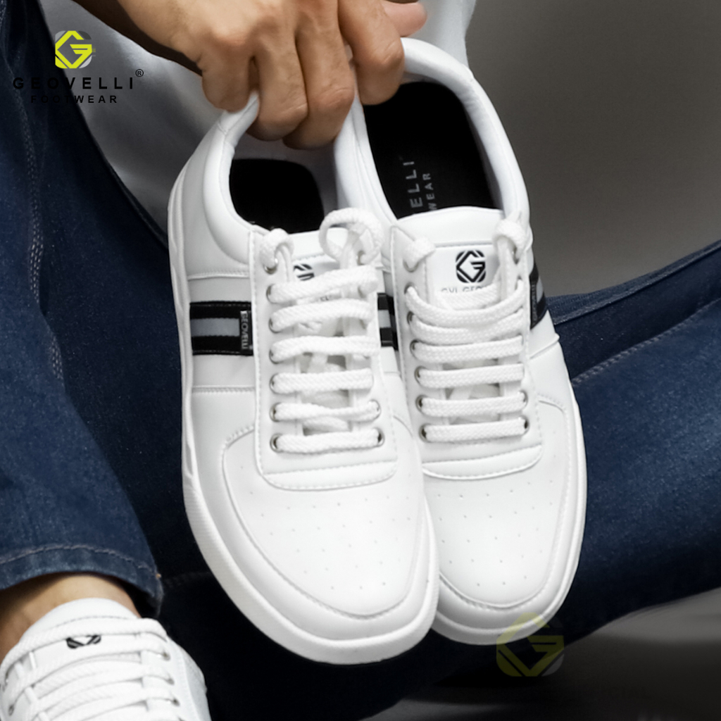 GEOVELLI - Sepatu Putih Pria Casual Sepatu Sneakers Model Kekinian