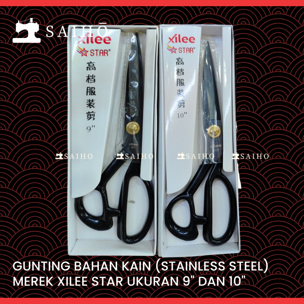 Gunting Bahan / Kain Stainless Steel Merek Xilee Star | Ready no 9&quot; dan 10&quot;