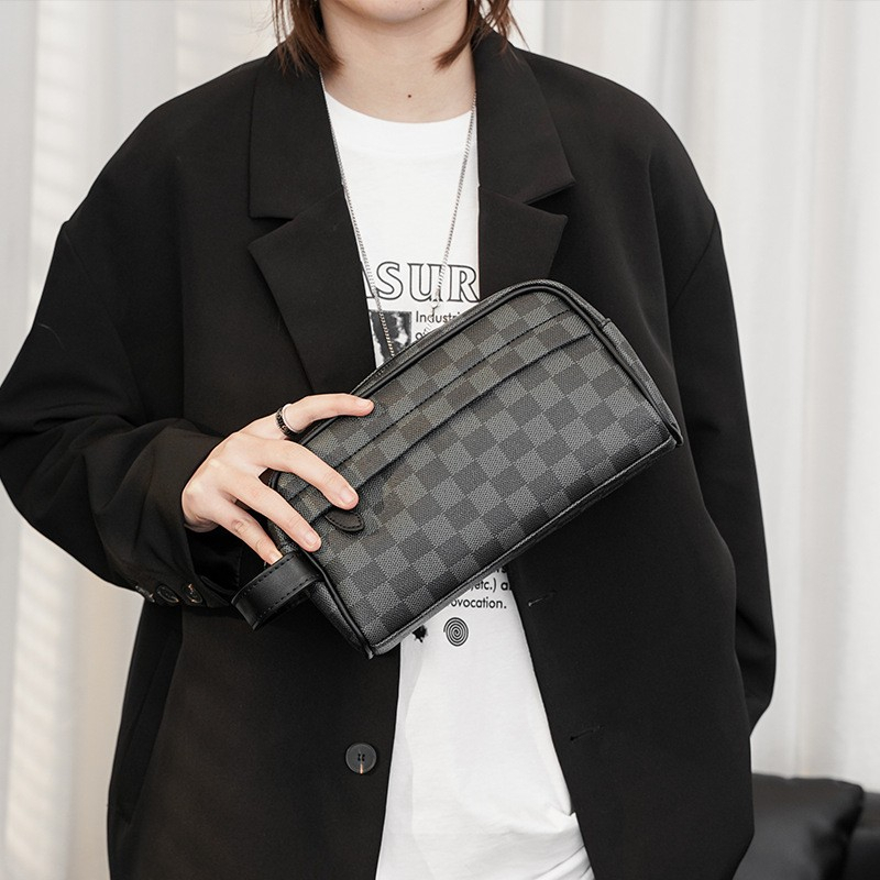 clutch pria dompet Handbag Unisex MISTIC Business bag branded Murah Kulit PU Leather premium tas tan