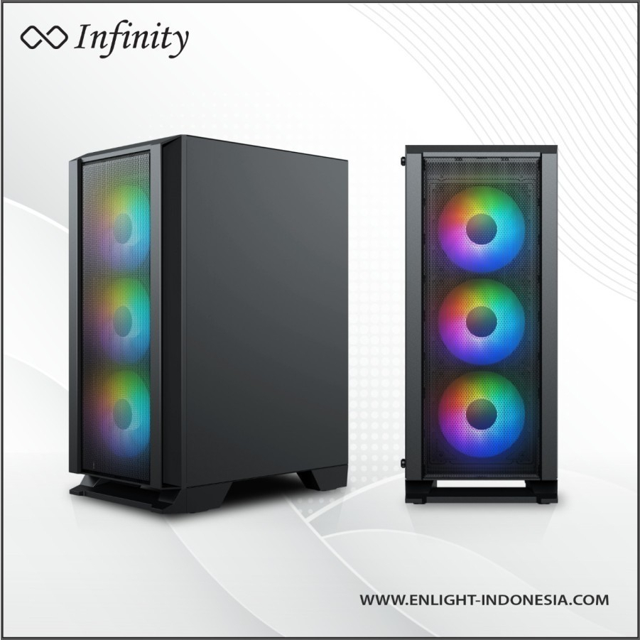 Casing INFINITY NEBULA V4 WHITE Tempered Glass - ATX, mATX Gaming Case