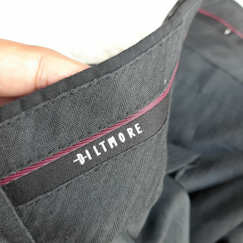 WORK PANTS CELANA PANJANG HITAM MOTIF SALUR DILTMORE