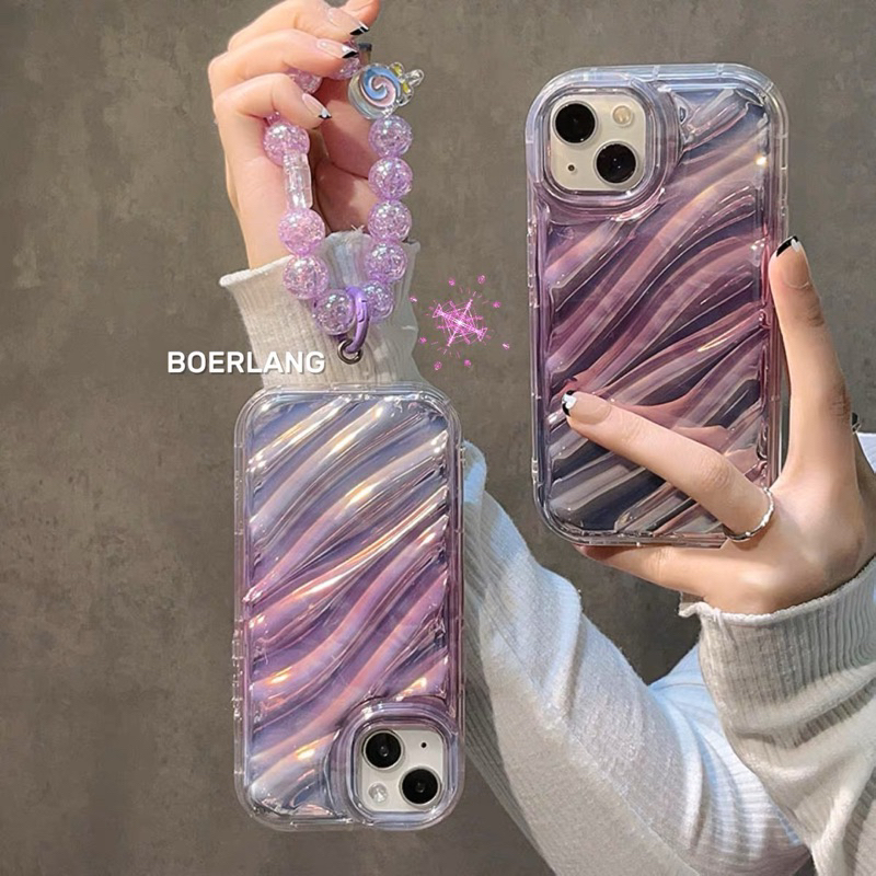 Purple Metallic Wave Softcase Casing Case HP Lucu iphone XS XS Max XR 11 Pro Max 12 Pro Max 13 Pro Max 14 Pro Max
