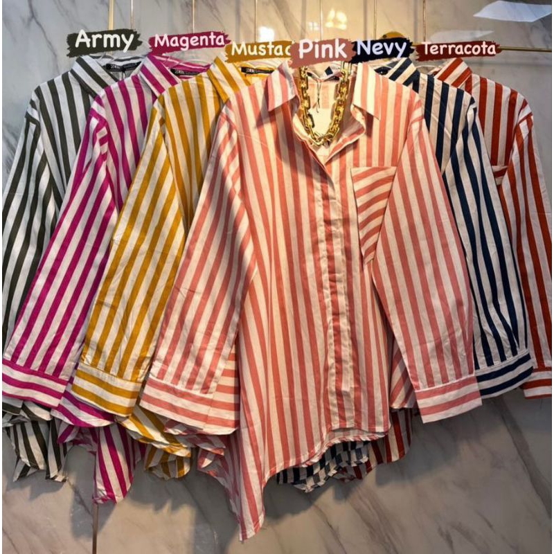 KEMEJA SALUR MIRING // ATASAN SALUR IMPORT PREMIUM // TOP IMPORT PREMIUM // FASHION IMPORT PREMIUM