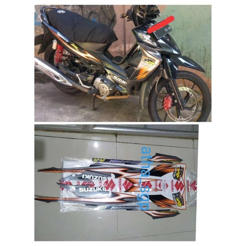 striping stiker body suzuki shogun 125 RR FL abu abu hitam 2010 ori sgp