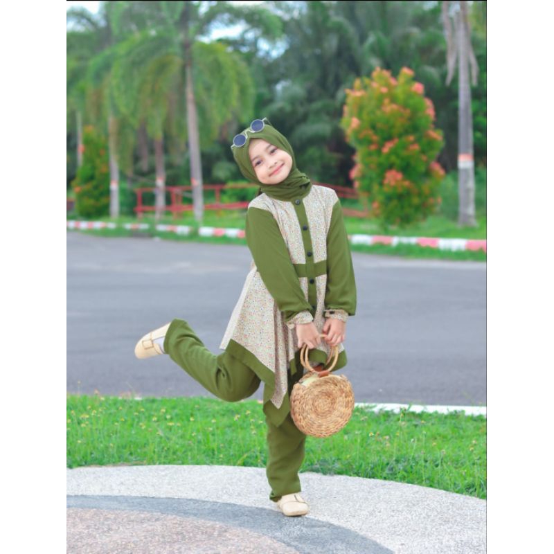 Rumbai Kids Premium Hijab/ Set Gamis Anak Perempuan